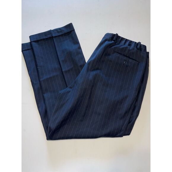 Lauren Ralph Lauren 36x30 Navy Pin Stripe Blue Total Comfort 100% Wool Mens Dres - Picture 1 of 8